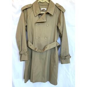 Paul and Joe Short Khaki Gabardine Trench Coat Slightly Flared, M, US 10, FR 42